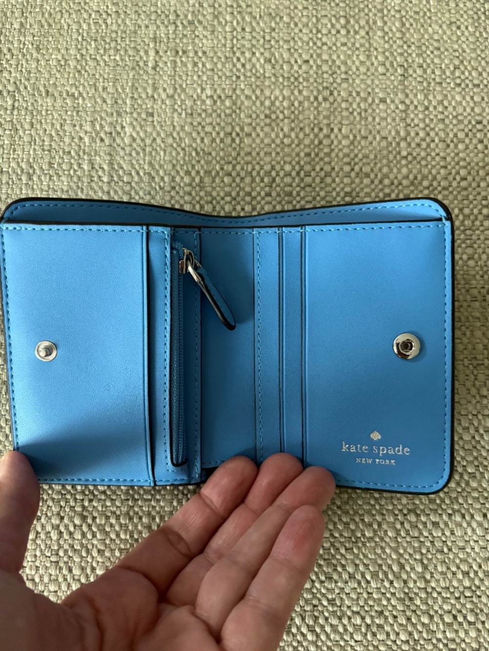 Kate Spade Lena Small Bifold Wallet Blue Tide Pool NWT - Picture 5 of 8